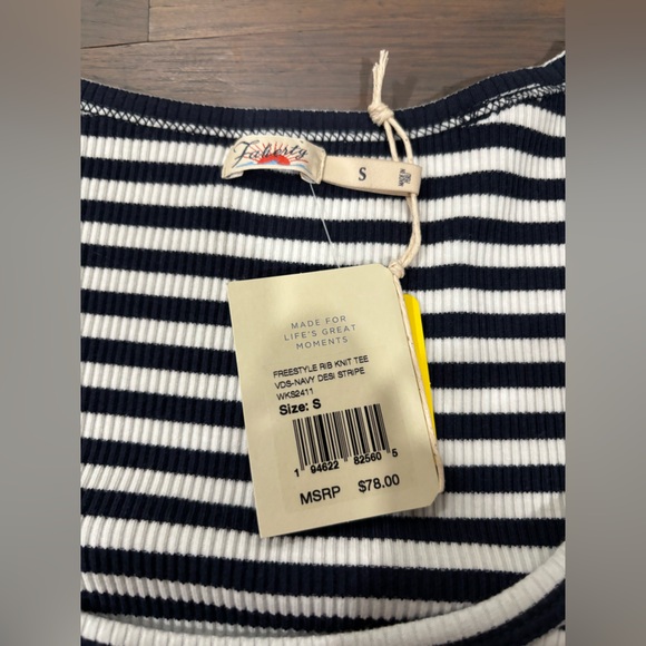631. NWT Faherty Freestyle Rib Knit Tee - Picture 4 of 5